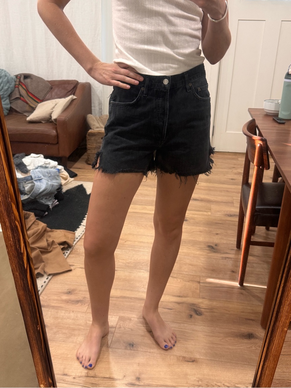 Agolde Parker Long Short in Black